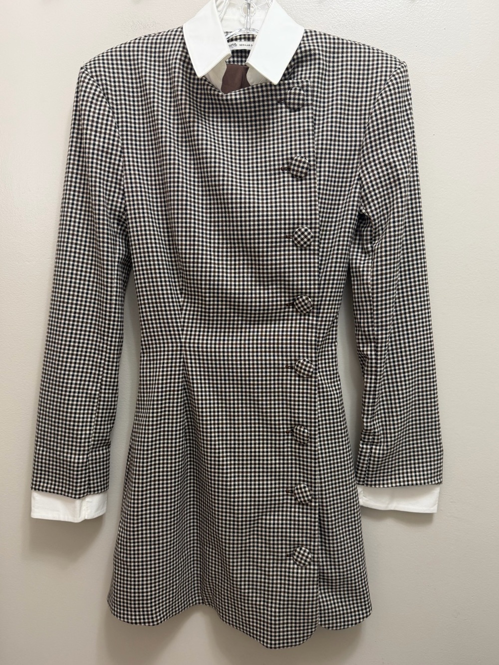House Of CB Leoni Blazer Bodycon Mini Dress Houndstoooth Brown  Size XS - Picture 2 of 11